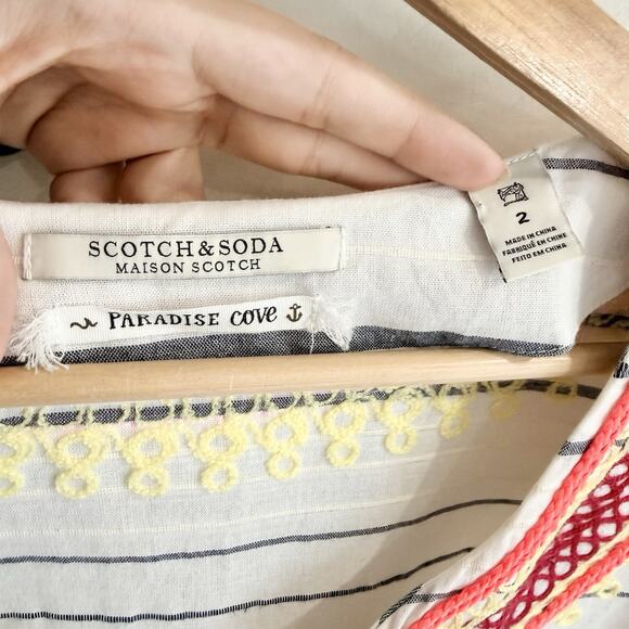 Scotch & Soda Paradise Cove Embroidered Summer Kaftan Tunic Dress Size 2 84810 - Picture 4 of 6